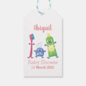 かわいい歯ブラシ歯磨き歯磨き用フロス漫画 ギフトタグ (裏面)