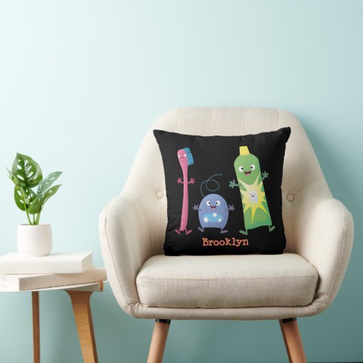 かわいい歯ブラシ歯磨き歯磨き用フロス漫画 クッション (椅子)