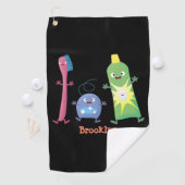 かわいい歯ブラシ歯磨き歯磨き用フロス漫画 ゴルフタオル (インサイチュ)