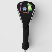 かわいい歯ブラシ歯磨き歯磨き用フロス漫画 ゴルフヘッドカバー (正面)