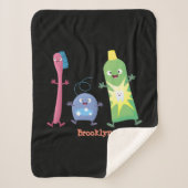 かわいい歯ブラシ歯磨き歯磨き用フロス漫画 シェルパブランケット