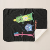 かわいい歯ブラシ歯磨き歯磨き用フロス漫画 シェルパブランケット (正面(横))