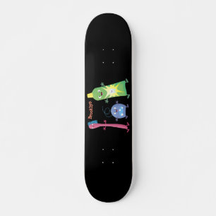 かわいい歯ブラシ歯磨き歯磨き用フロス漫画 スケートボード