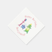 かわいい歯ブラシ歯磨き歯磨き用フロス漫画 スタンダードカクテルナプキン (角)