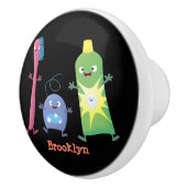 かわいい歯ブラシ歯磨き歯磨き用フロス漫画 セラミックノブ (右)