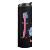 かわいい歯ブラシ歯磨き歯磨き用フロス漫画 タンブラー (回転左)