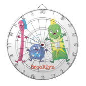 かわいい歯ブラシ歯磨き歯磨き用フロス漫画 ダーツボード (正面)