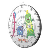 かわいい歯ブラシ歯磨き歯磨き用フロス漫画 ダーツボード (正面右)