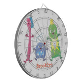 かわいい歯ブラシ歯磨き歯磨き用フロス漫画 ダーツボード (正面左)