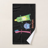 かわいい歯ブラシ歯磨き歯磨き用フロス漫画 バスタオルセット (ハンドタオル)