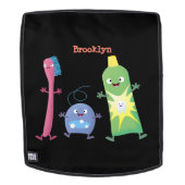 かわいい歯ブラシ歯磨き歯磨き用フロス漫画 バックパック (取り外し可フェース)