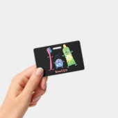 かわいい歯ブラシ歯磨き歯磨き用フロス漫画 バッジ (手持ち)