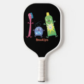 かわいい歯ブラシ歯磨き歯磨き用フロス漫画 ピックルボールラケット (裏面)