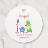 かわいい歯ブラシ歯磨き歯磨き用フロス漫画 フェイバータグ (裏面)