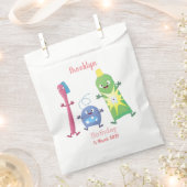 かわいい歯ブラシ歯磨き歯磨き用フロス漫画 フェイバーバッグ (クリップ留めされた状態)