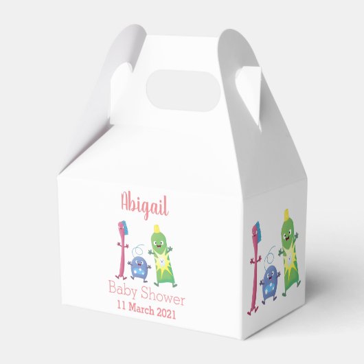 かわいい歯ブラシ歯磨き歯磨き用フロス漫画 フェイバーボックス (裏面サイド)