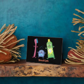 かわいい歯ブラシ歯磨き歯磨き用フロス漫画 フォトプラーク (側面)