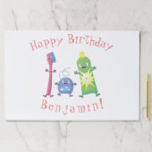 かわいい歯ブラシ歯磨き歯磨き用フロス漫画 ペーパーパッド (インサイチュ)