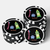 かわいい歯ブラシ歯磨き歯磨き用フロス漫画 ポーカーチップ (積み重ね)