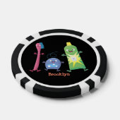 かわいい歯ブラシ歯磨き歯磨き用フロス漫画 ポーカーチップ (シングル)