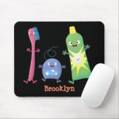 かわいい歯ブラシ歯磨き歯磨き用フロス漫画 マウスパッド (マウス)