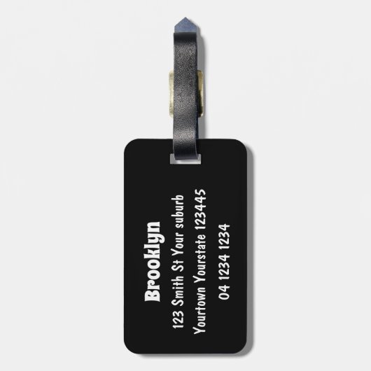 かわいい歯ブラシ歯磨き歯磨き用フロス漫画 ラゲッジタグ (裏面縦)