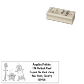 かわいい歯ブラシ歯磨き歯磨き用フロス漫画 ラバースタンプ (押印)