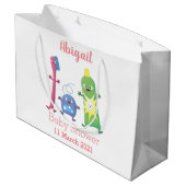 かわいい歯ブラシ歯磨き歯磨き用フロス漫画 ラージペーパーバッグ (裏面アングル)