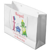 かわいい歯ブラシ歯磨き歯磨き用フロス漫画 ラージペーパーバッグ (正面アングル)