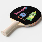 かわいい歯ブラシ歯磨き歯磨き用フロス漫画 卓球ラケット (正面アングル)