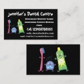 かわいい歯ブラシ歯磨き歯磨き用フロス漫画 名刺 (正面/裏面)