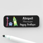 かわいい歯ブラシ歯磨き歯磨き用フロス漫画 名札 (インサイチュ)