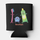 かわいい歯ブラシ歯磨き歯磨き用フロス漫画 缶クーラー (裏面)