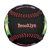 かわいい歯ブラシ歯磨き歯磨き用フロス漫画 野球ボール (正面)