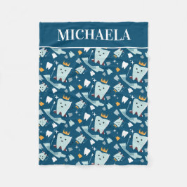 かわいい歯医者の歯形衛生士の名前 フリースブランケット