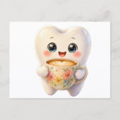 かわいい歯医者コーヒー好きキャラポストカード ポストカード (正面)