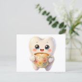 かわいい歯医者コーヒー好きキャラポストカード ポストカード (スタンド正面)