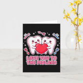 かわいい歯医者バレンタインラブユートゥーザモラーズ歯 カード (黄色い花)