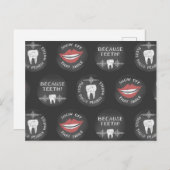 かわいい歯医者パターン - ユニークな歯科衛生士 ポストカード (正面/裏面)