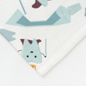 かわいい歯医者歯科衛生士歯型白 フリースブランケット (角)