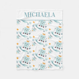 かわいい歯医者歯科衛生士歯型白 フリースブランケット