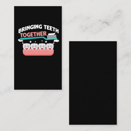 かわいい歯磨き歯磨き歯科歯科医助手 名刺 (正面/裏面)