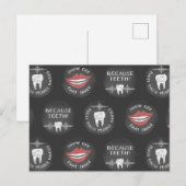 かわいい歯科医のパターン - ユーモアあふれる歯科衛生士 ポストカード (正面/裏面)