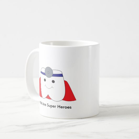 かわいい歯科医はヒーローすごいにカスタマイズ可能 コーヒーマグカップ (正面左)