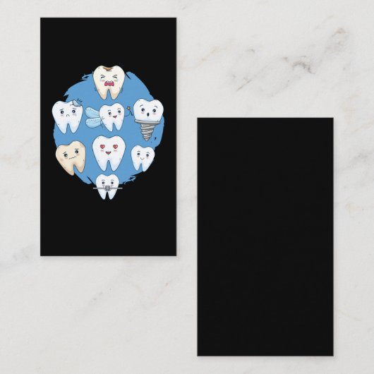 かわいい歯科医歯科矯正医歯科助手 名刺 (正面/裏面)