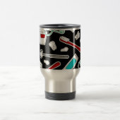 かわいい歯科医/歯科衛生士のプリントの黒 トラベルマグ (中央)