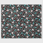 かわいい歯科医/歯科衛生士の包装紙 ラッピングペーパー (フラット)