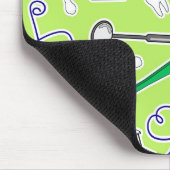 かわいい歯科医/歯科衛生士ラブグリーンパープル マウスパッド (コーナー)