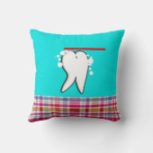 かわいい歯科大きい歯のデザインの枕 クッション (裏面)