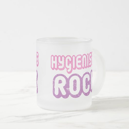 かわいい歯科衛生士の石 フロストグラスマグカップ (正面右)